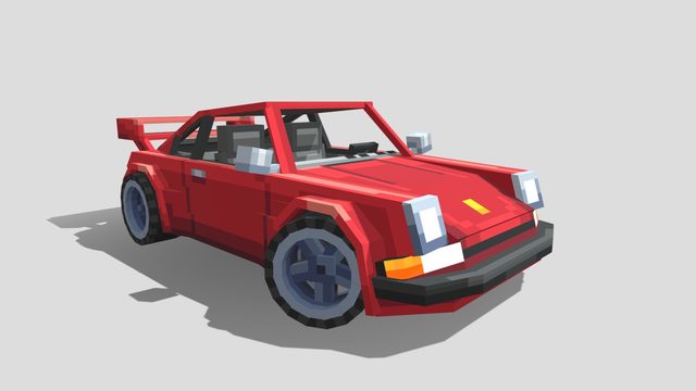 Blockbench 作品：保时捷 911 低多边形汽车模型