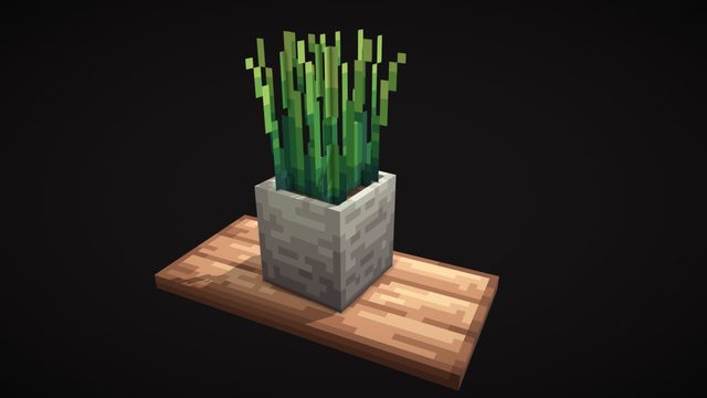 Blockbench 作品：盆栽植物模型