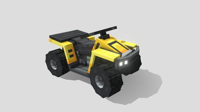 Blockbench 作品：全地形四轮摩托车模型